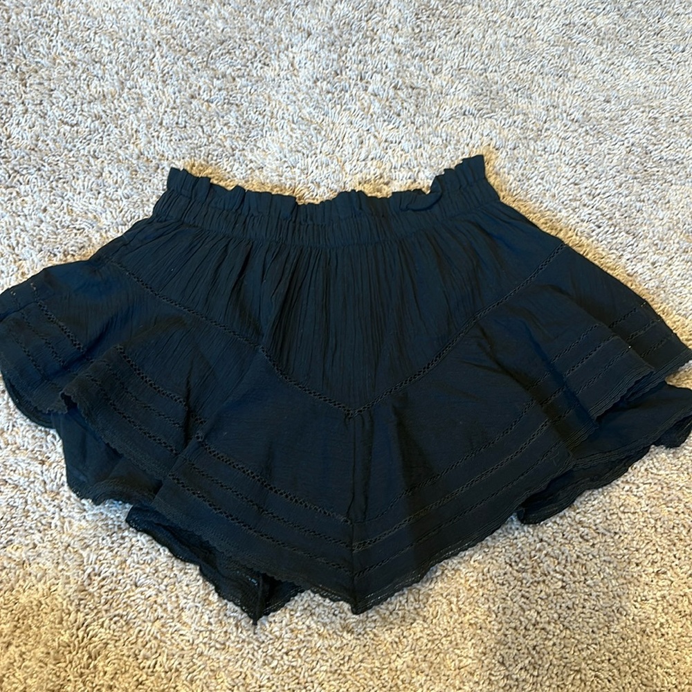 Aerie black skirt with lace detail size S
